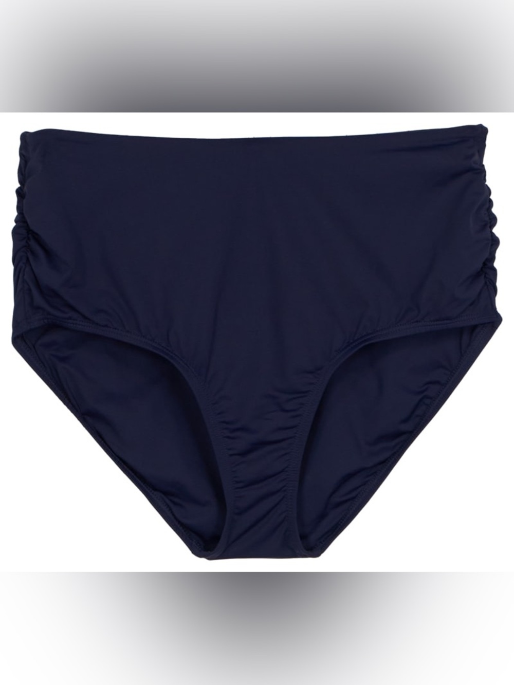 NWT Anne Cole Shirred Convertible Navy High-Waist Swim Bottoms Size 18W Plus $64